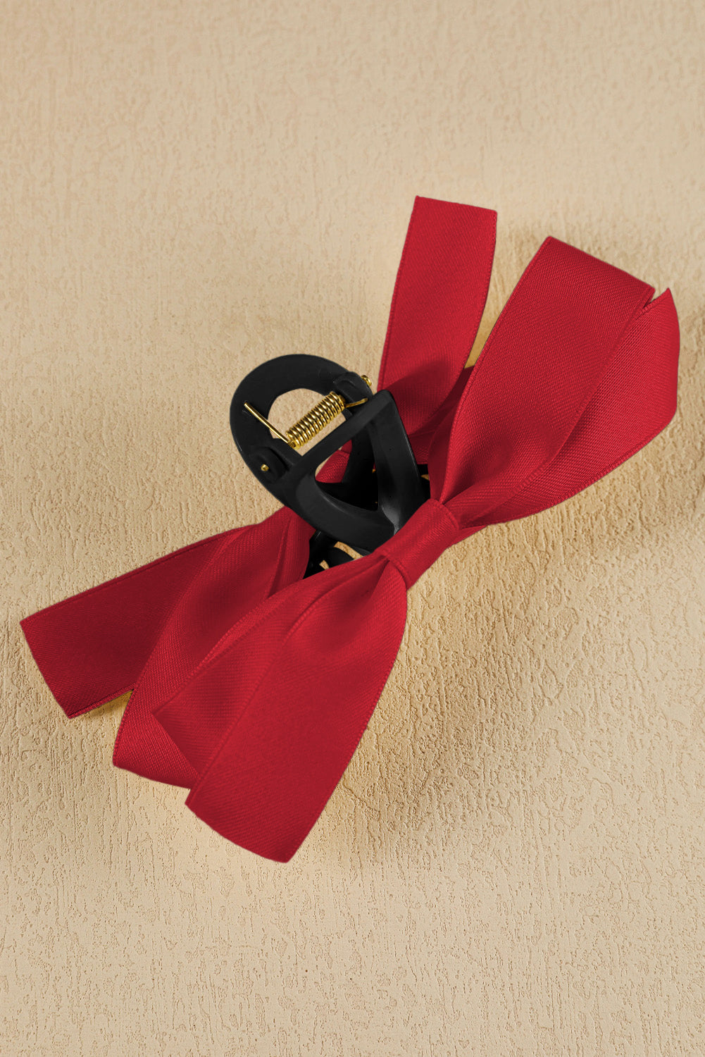 Red Ribbon Bow Decor Hair Clip - eAura