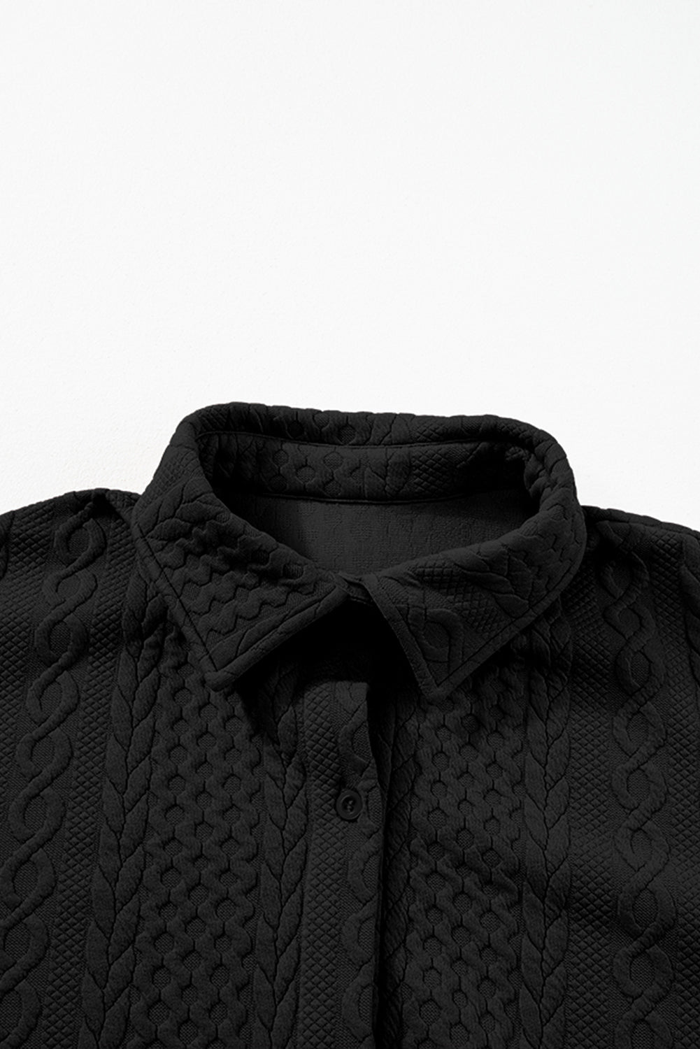 Textured Puff Sleeve Loose Shacket eAura