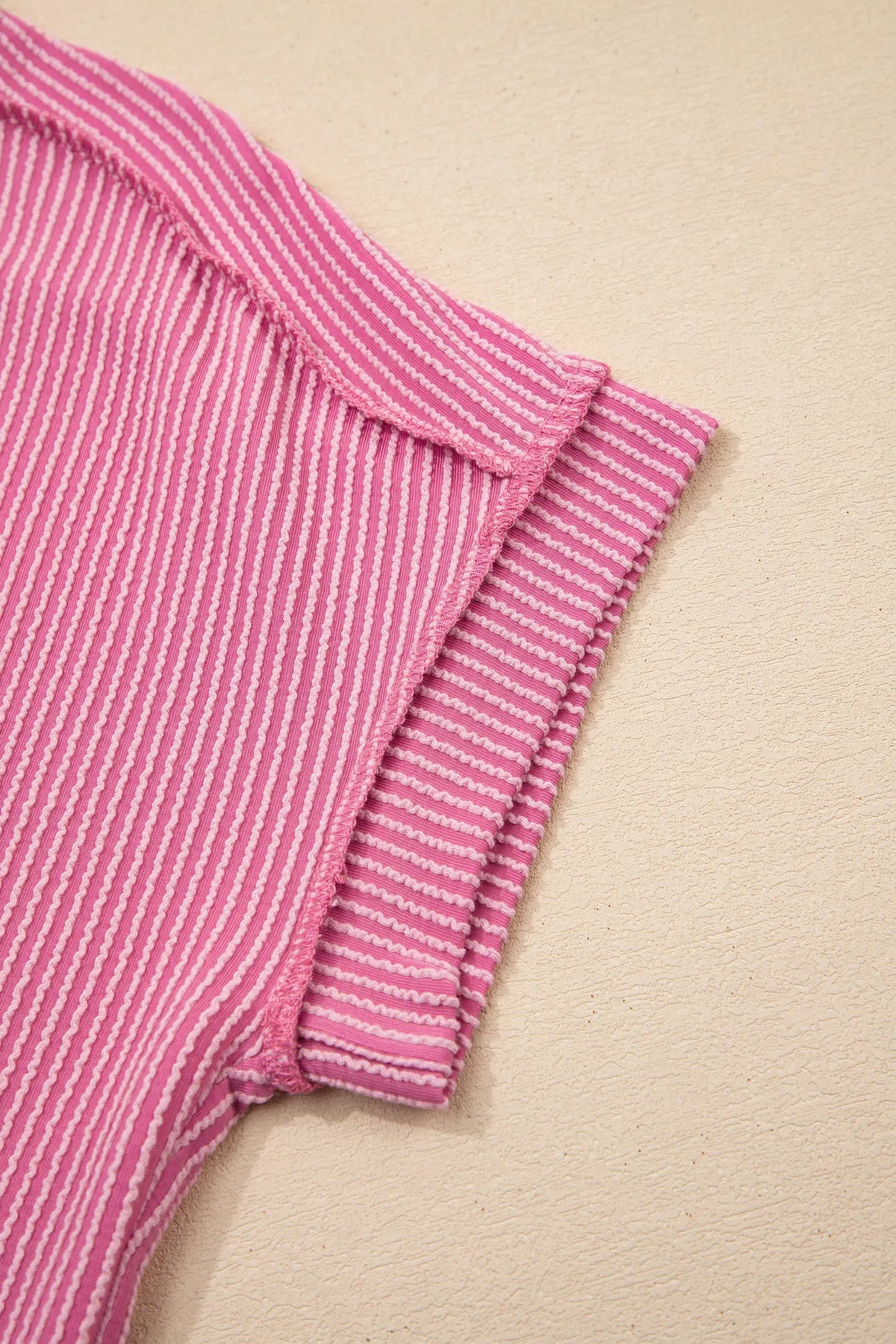 Textured Knit Exposed Stitching T-shirt – Bonbon