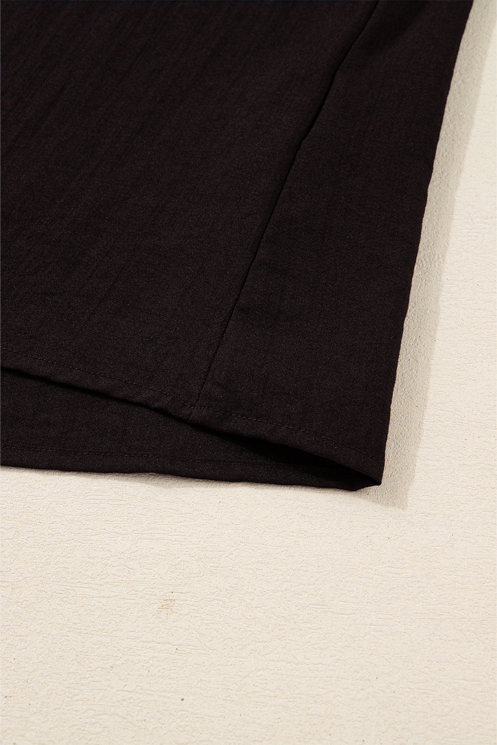 Black Contrast Stitched Detail V Neck Ruffle Long Sleeve Blouse - eAura