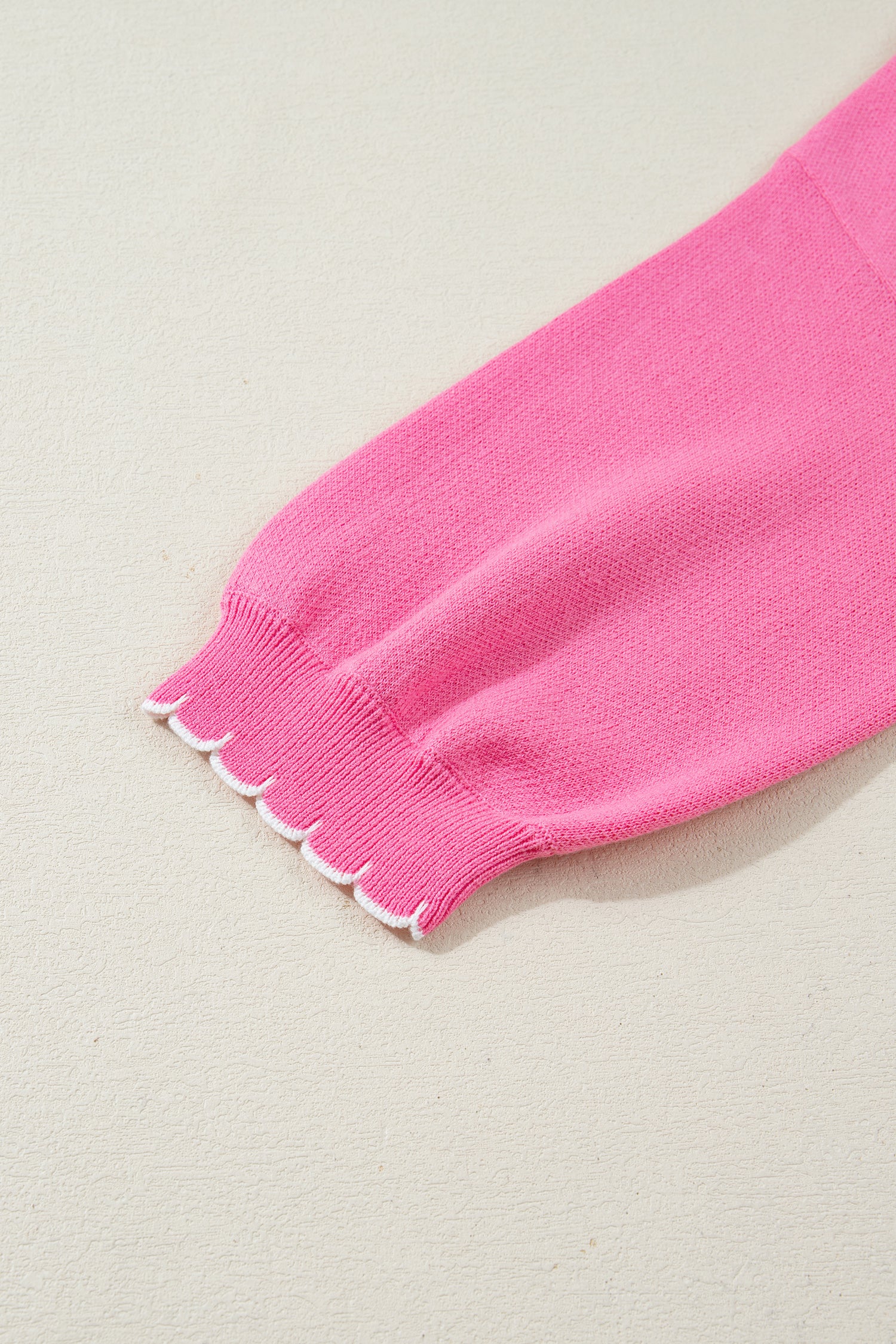 Big Ribbon Bow Print Contrast Stitch Trim Drop Shoulder Sweater - Sweaters & Cardigans/Short Sleeve