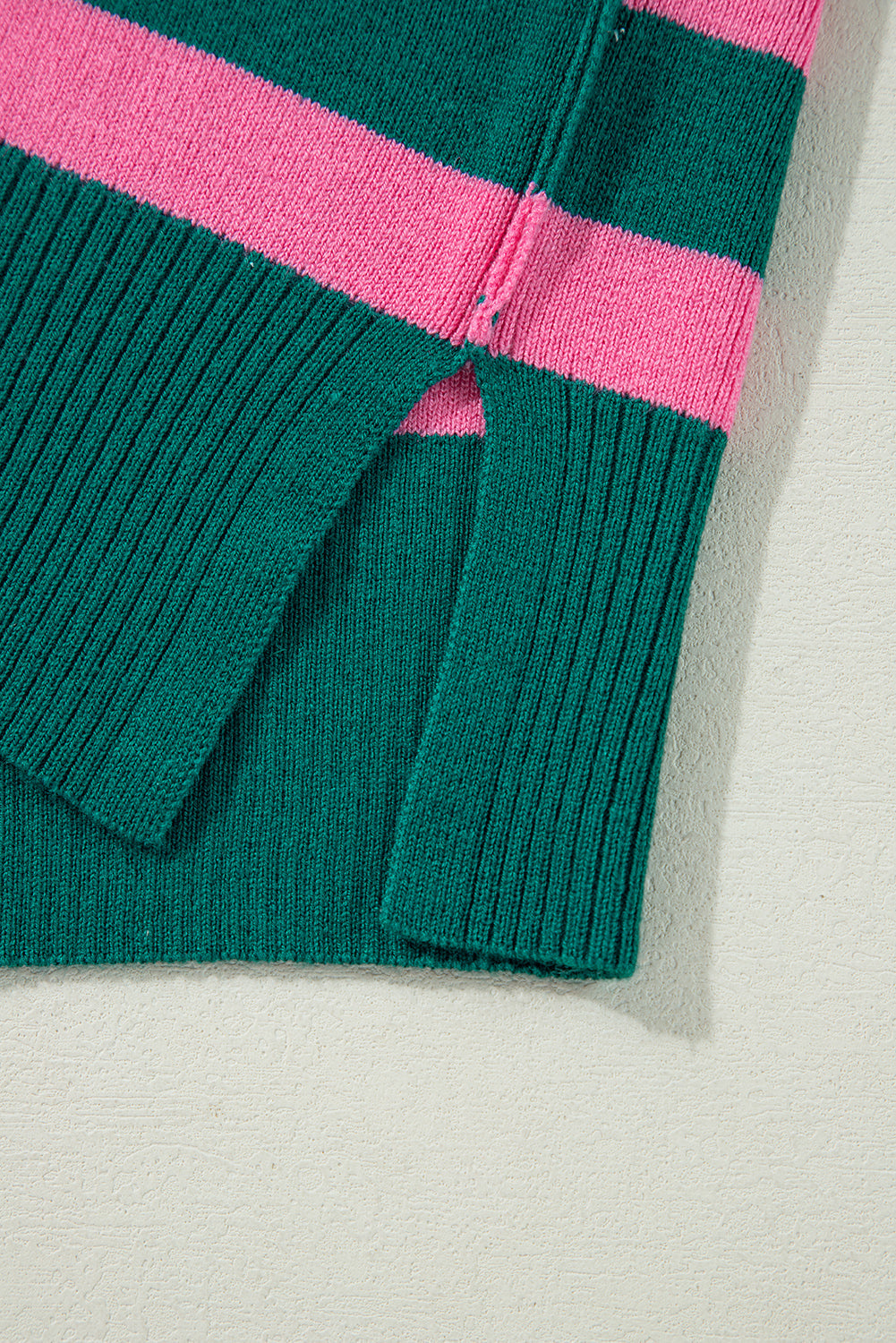 Green Collared Quarter Zipper Oversized Sweater eAura
