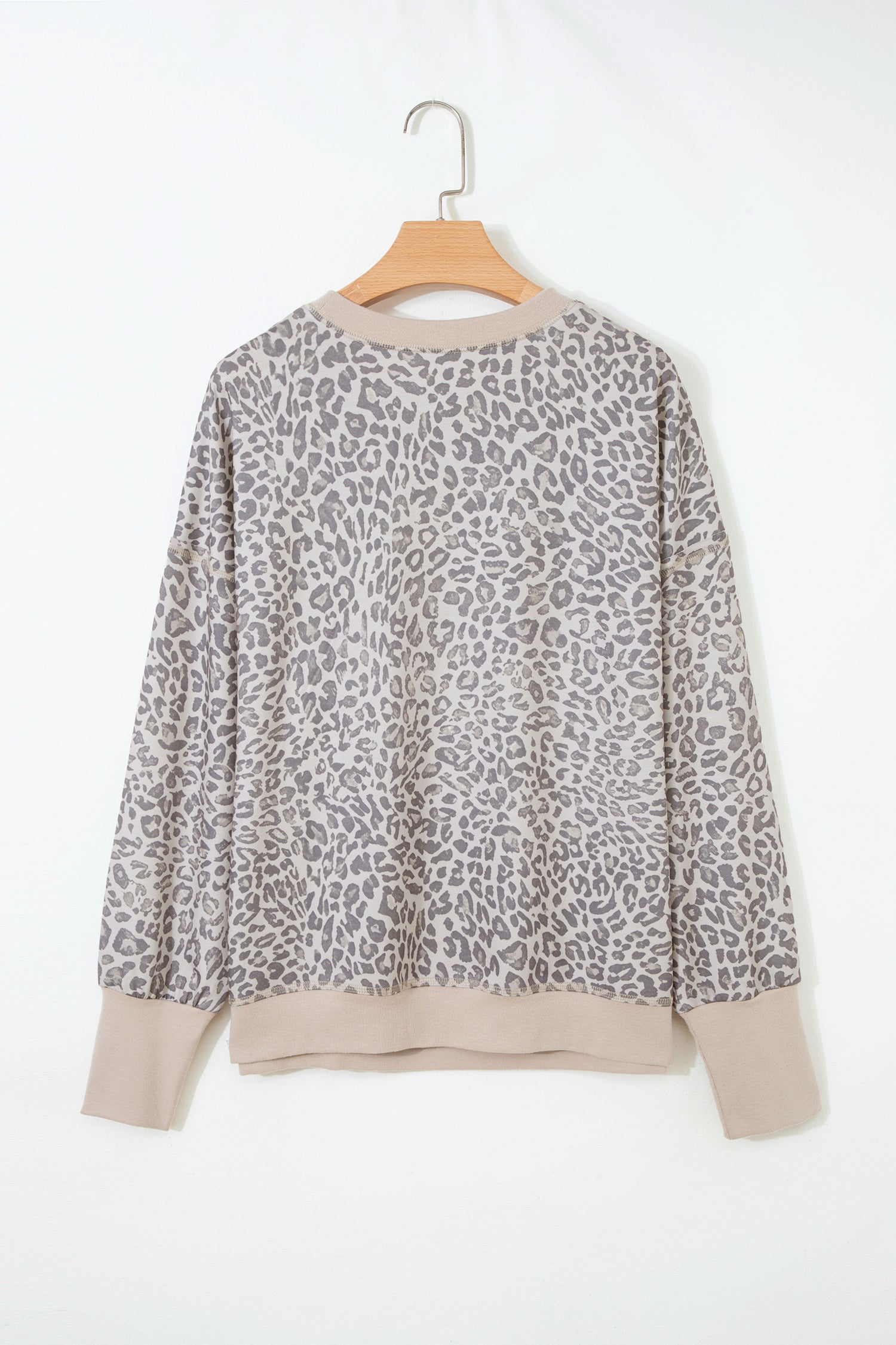 Leopard Print Crew Neck Sweatshirt - Tops/Sweatshirts & Hoodies