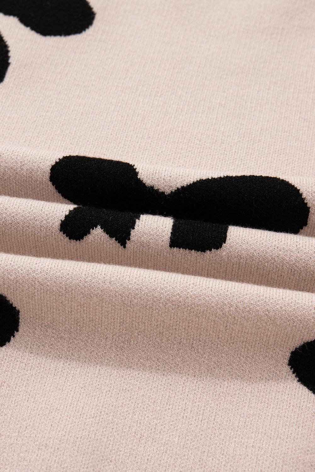 Pearl Embellished Bow Pattern Loose Sweater eAura