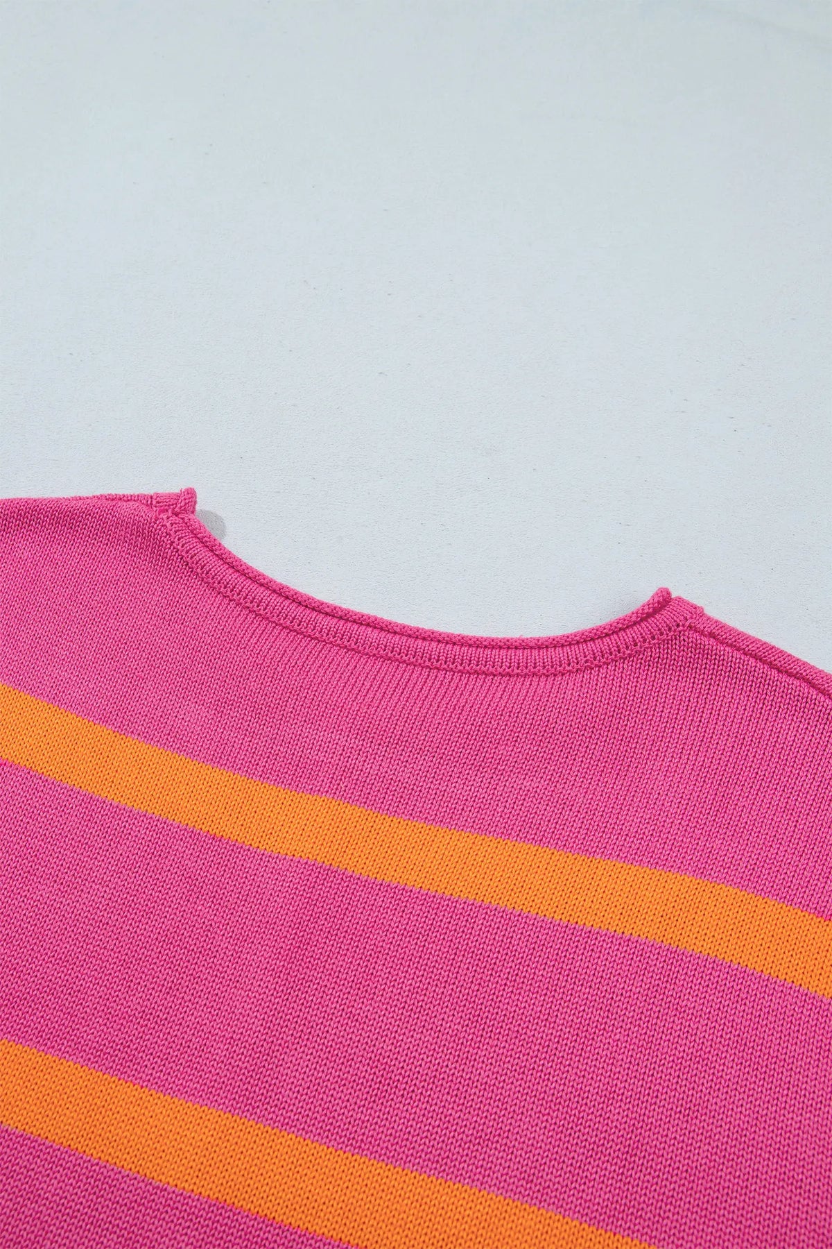 Knit Western Short Sleeve Sweater – Brown Stripe