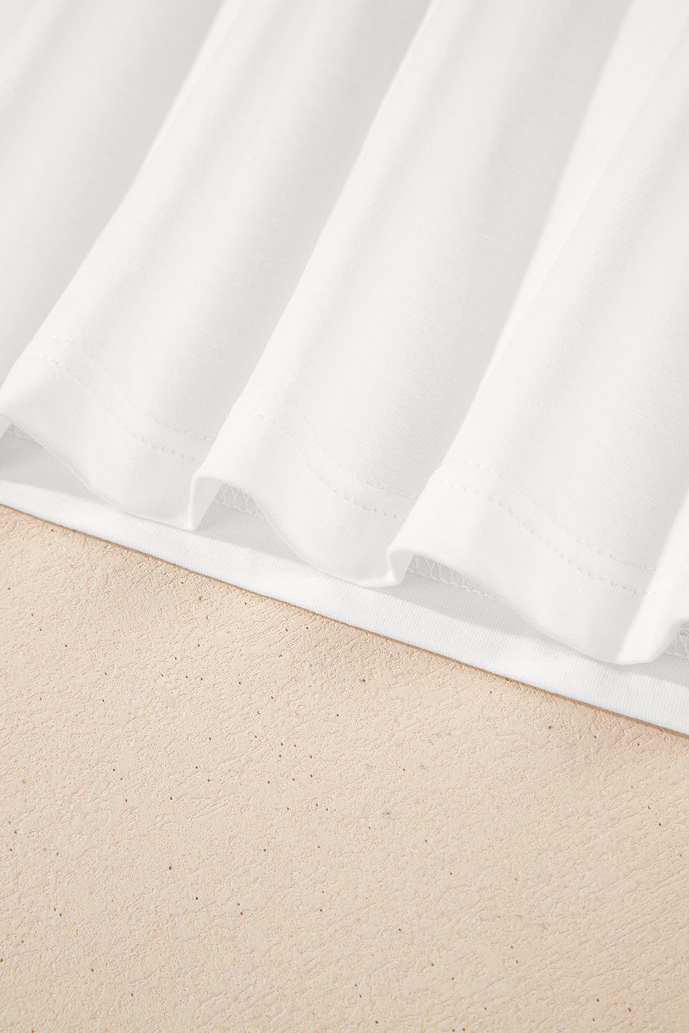 White Lace Crochet Crew Neck Casual T Shirt - eAura