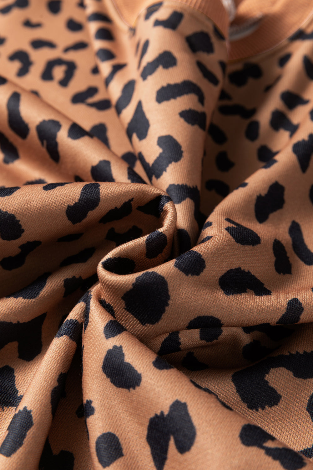Stripe Colour Block Leopard Casual Sweatshirt with Slits - Tops/Sweatshirts & Hoodies