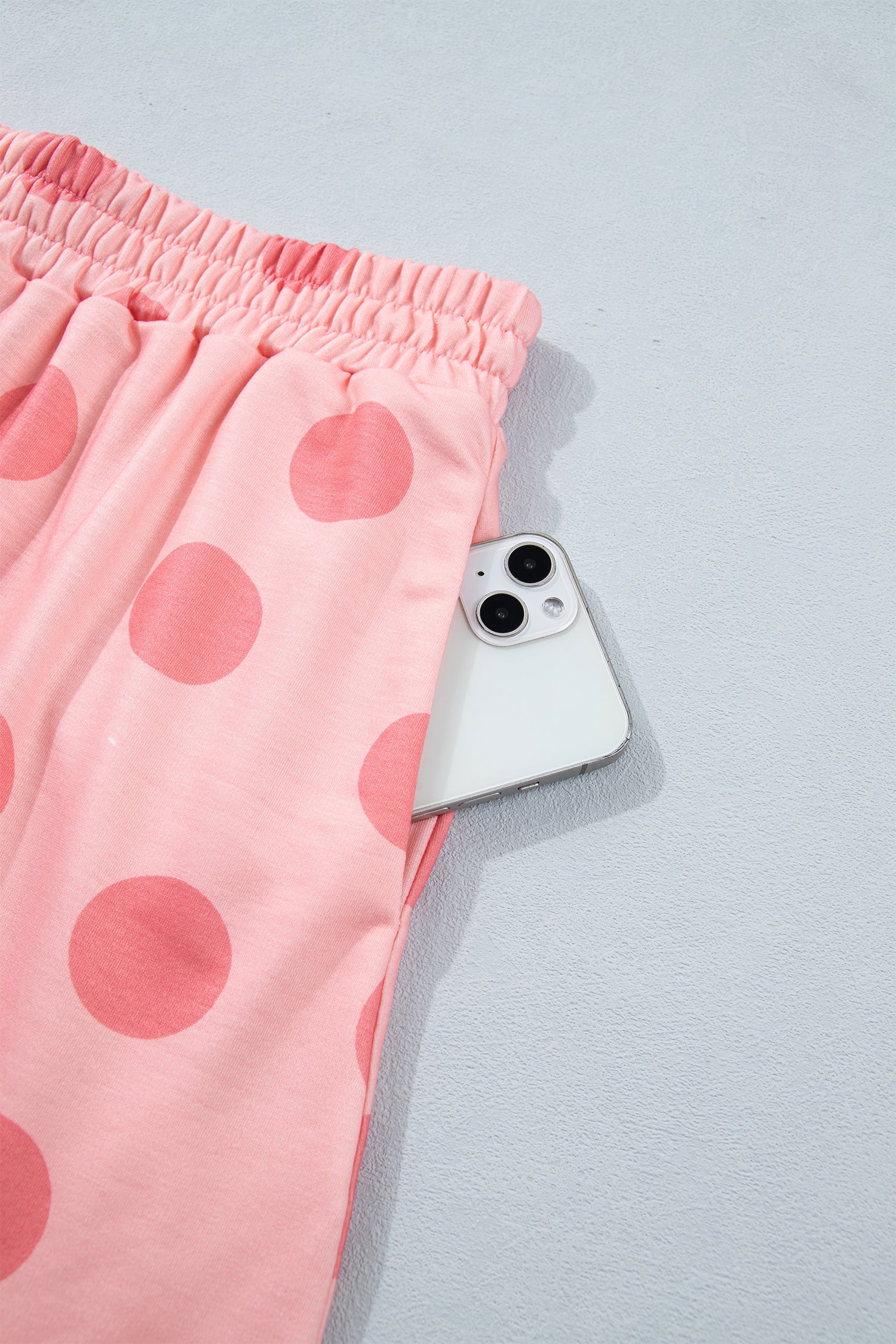 Polka Dot Short Sleeve Top Casual Skort 2pcs Outfit – White