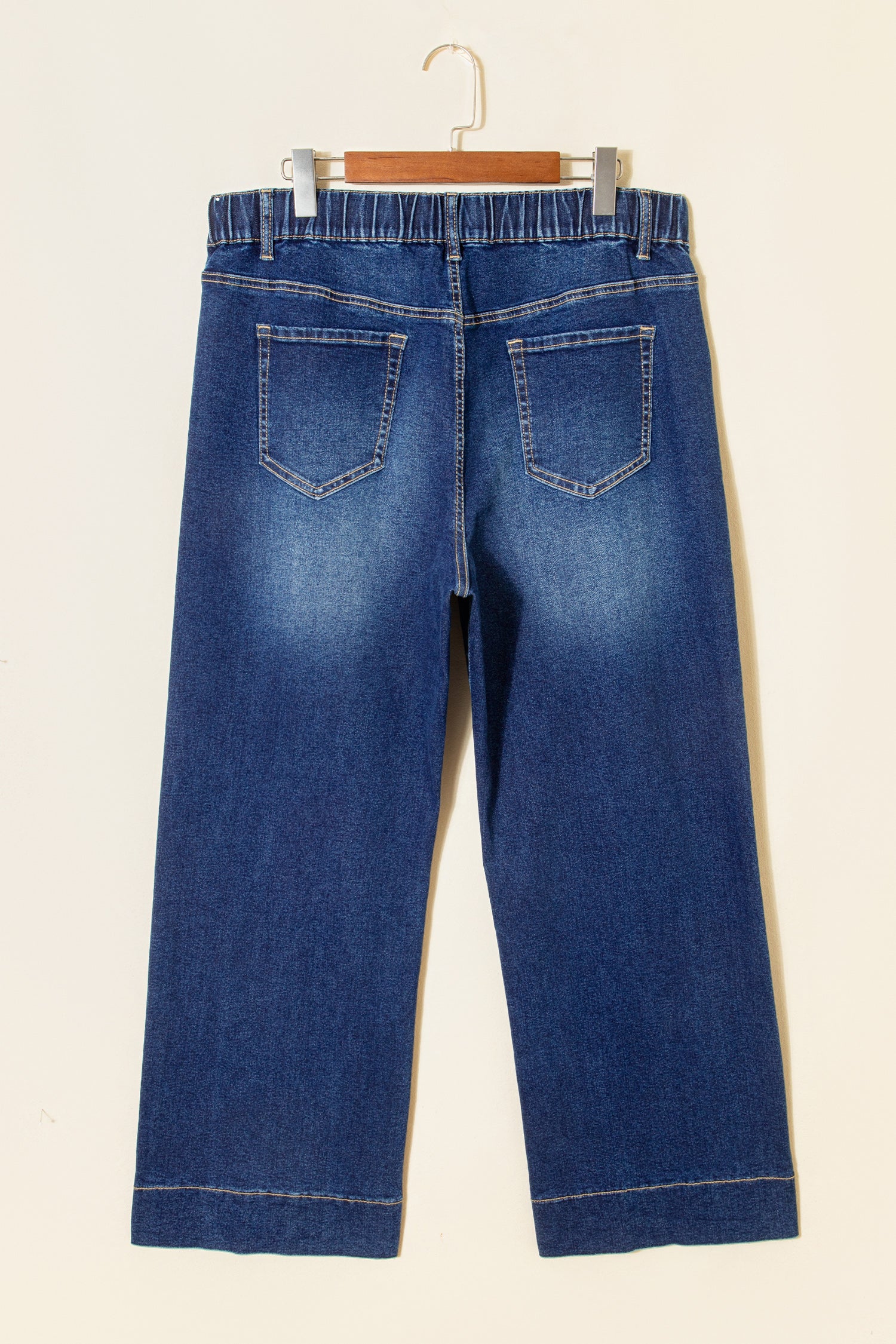 Acid Wash Contrast Lace-up Plus Size Jeans