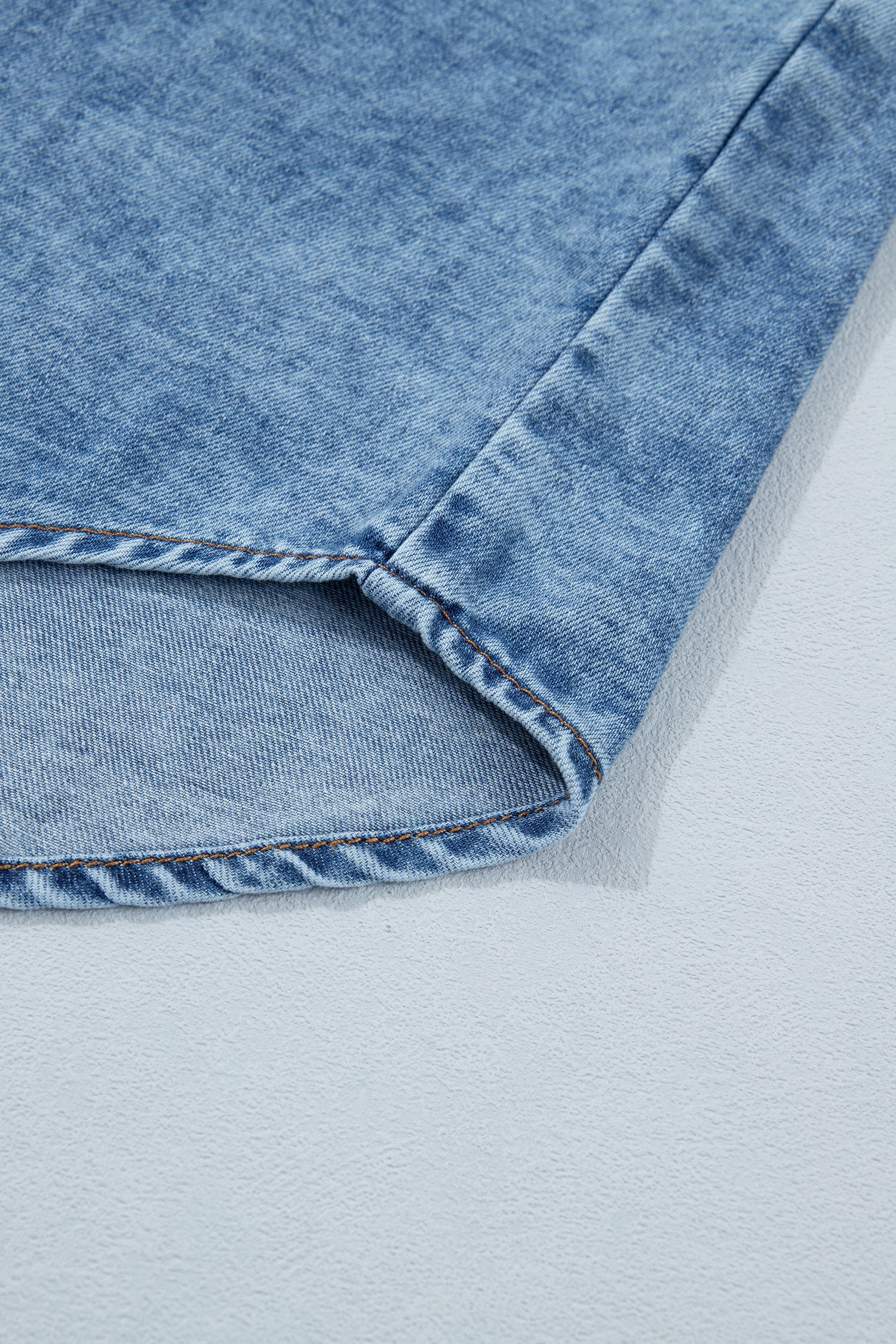 Buttoned Front Collared Denim Sleeveless Top
