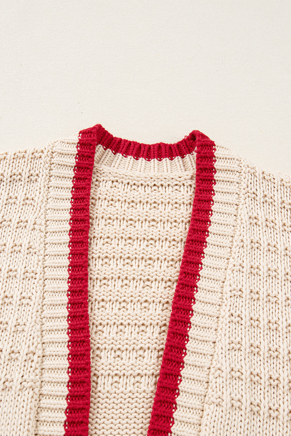 Bow Pattern Textured Open Front Baggy Cardigan Dear-Lover Dropshipping