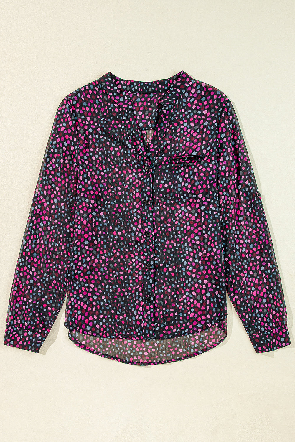 Polka Dot Print Buttoned Shirt