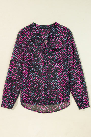 Polka Dot Print Buttoned Shirt