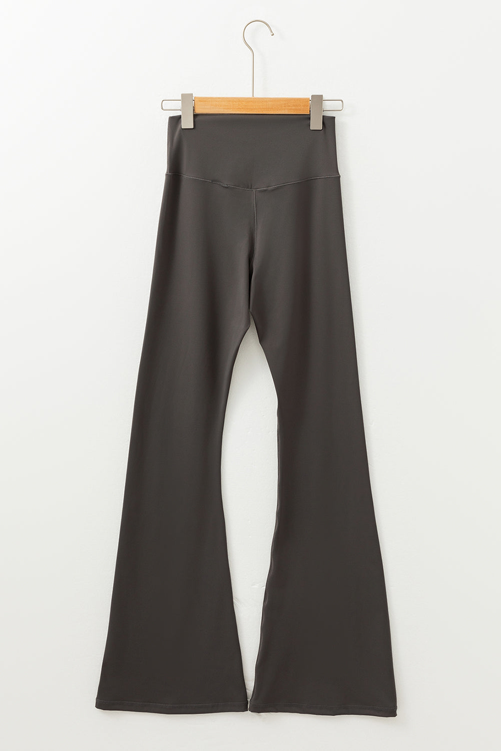 Dark Grey V Shape High Waist Flared Leggings BB Fashion Outlet