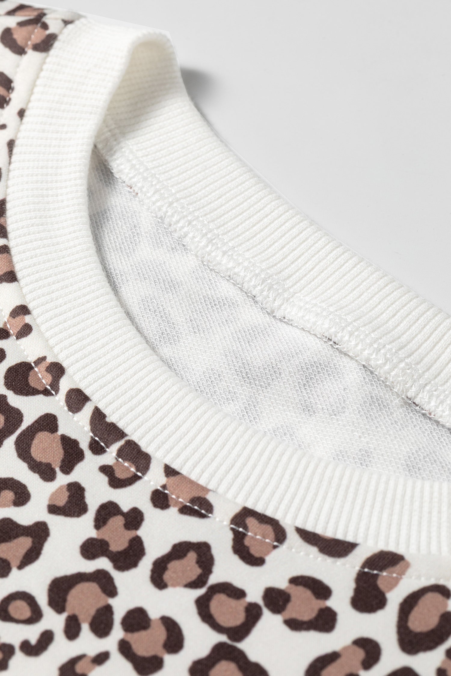 Leopard Print Embroidery Colorblock Details Pant Set – Khaki