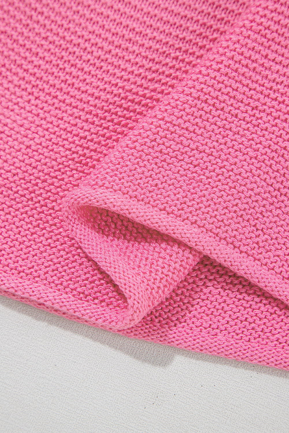 Sachet Pink Solid Color Sweater Tee with Side Slits BB Fashion Outlet