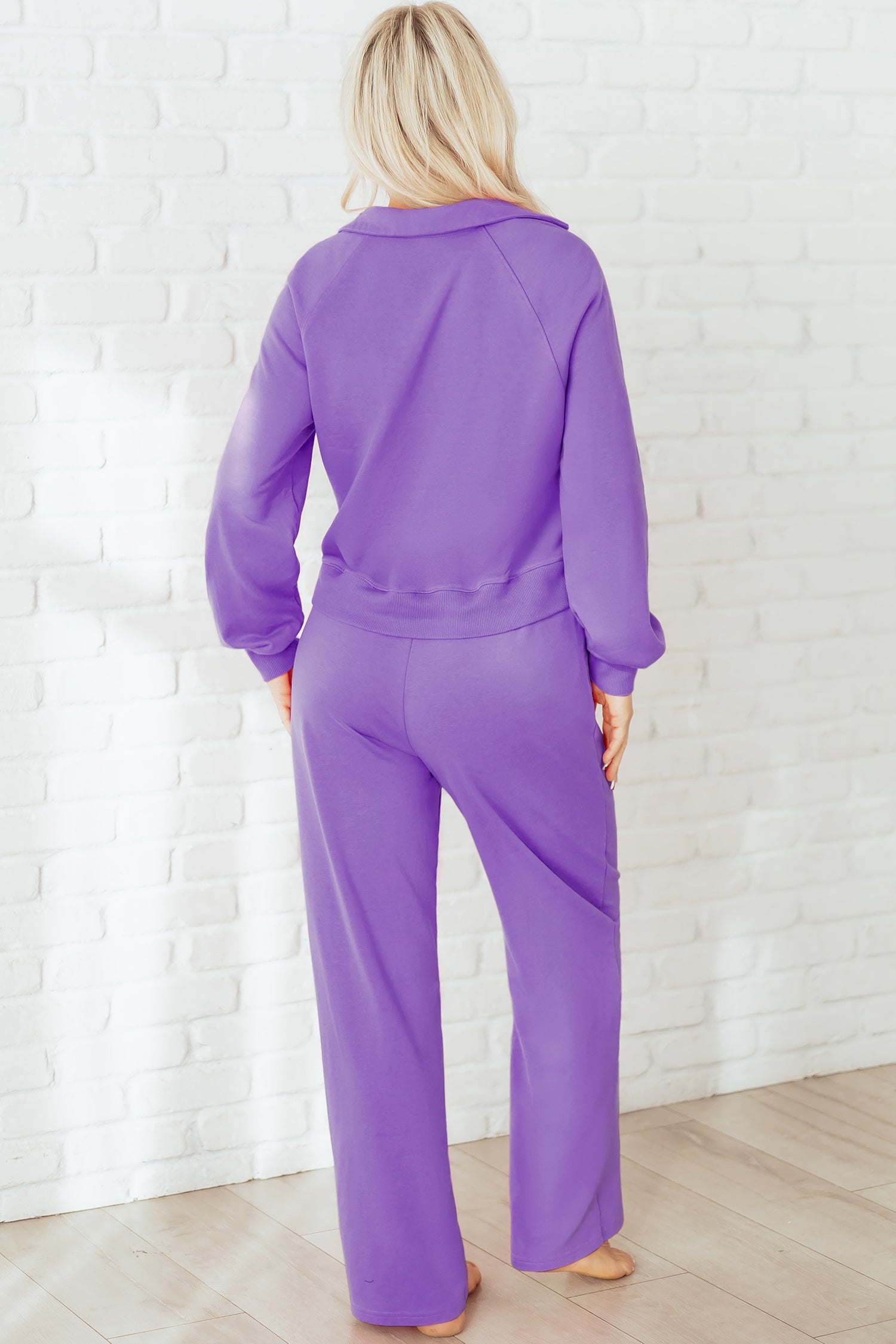Collared Pullover and Central Seam Trousers Co-ord Set - Two Piece Sets/Pant Sets