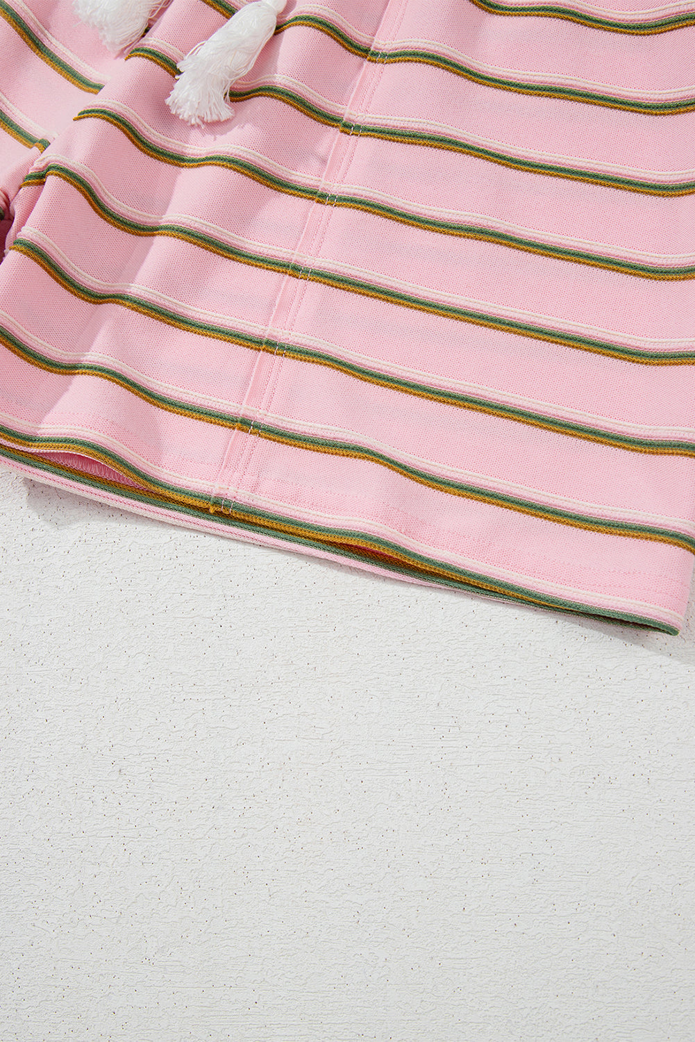 Pink Stripe Wide Short Sleeve Tee and Short Set Co-ord eAura