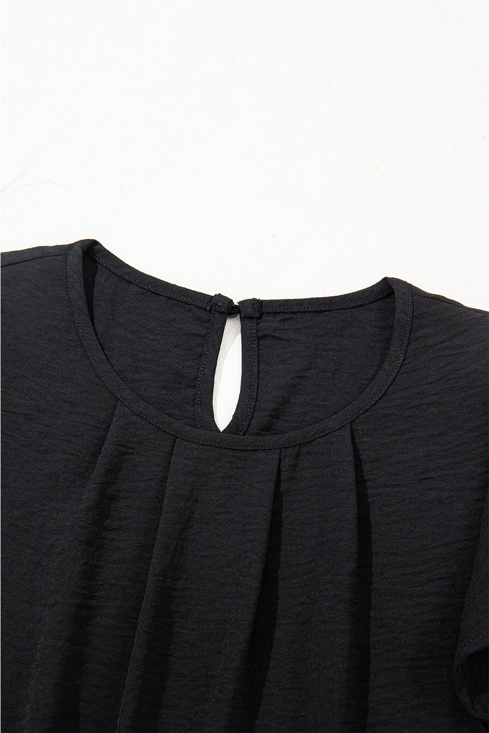 Flounce Sleeve Pleated Textured Blouse eAura