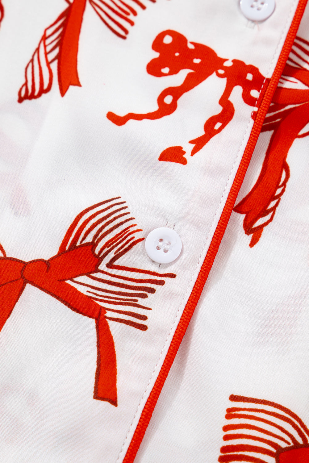 Red Christmas Bow Print Pyjama Set - eAura