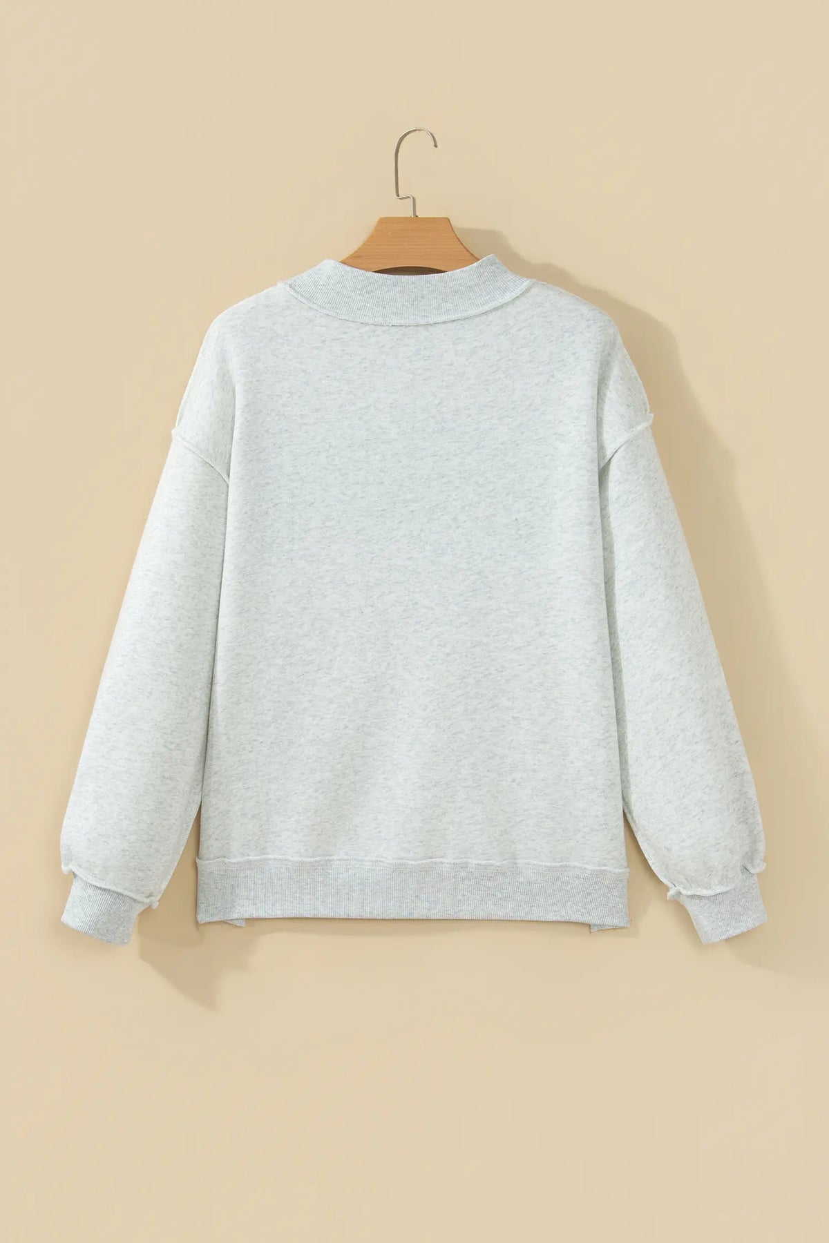 Light Grey TEQUILA/HUNGOVER Reversible Print Mock Neck Oversized Sweatshirt