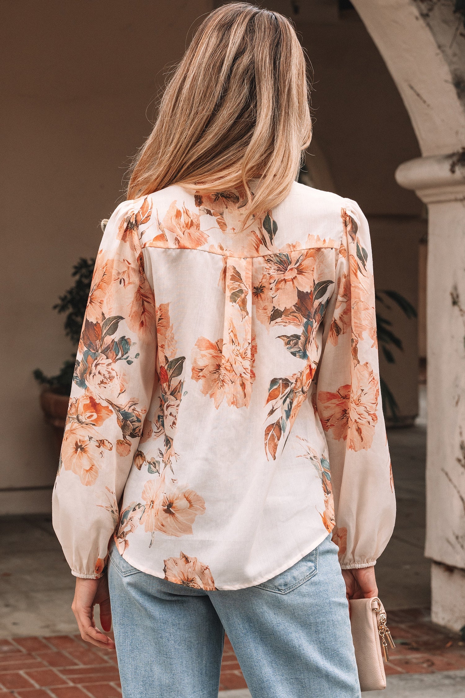 Floral Puff Sleeve Lightweight Shirt - eAura