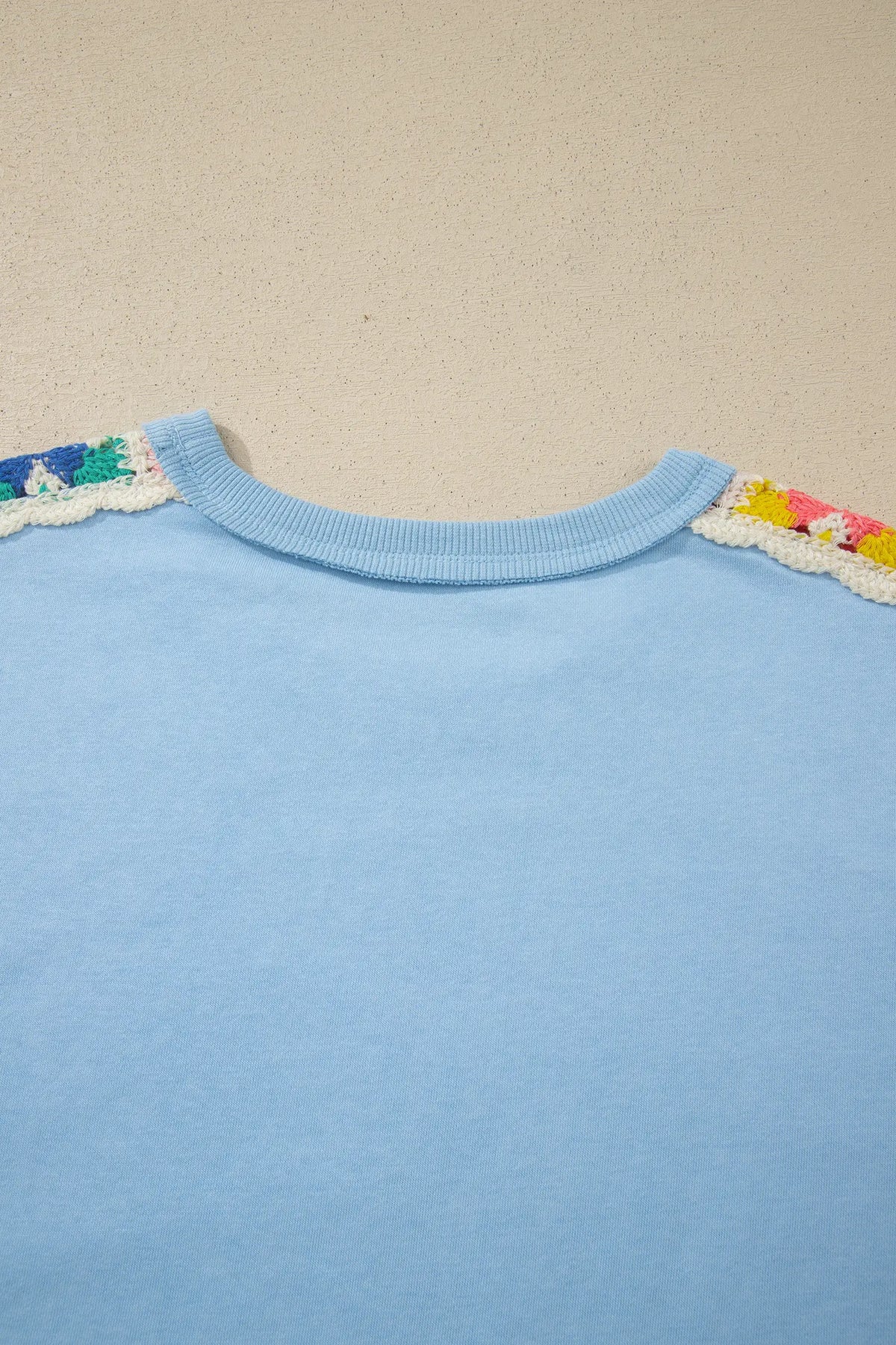 Mist Blue Granny Square Crochet Detail Short 2pcs Set – Light Blue