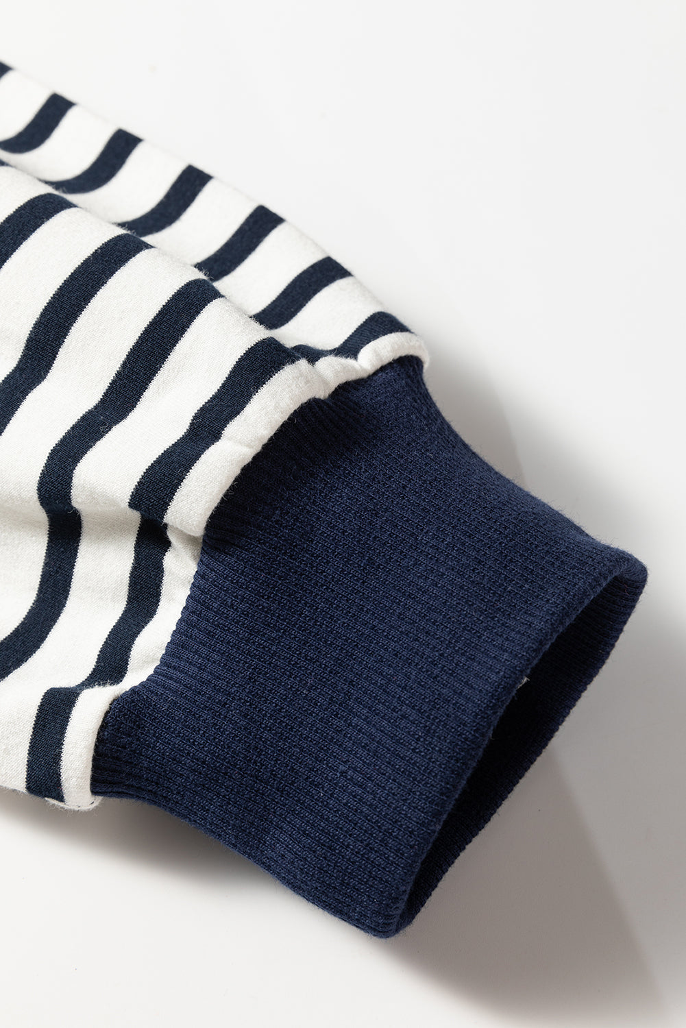 Striped Contrast Stitched Detail Plus Size Sweatshirt - eAura