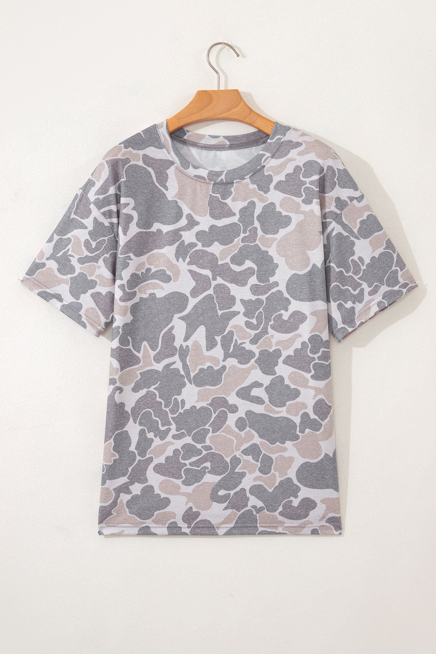 Retro Camouflage Print Casual T Shirt – Multicolour