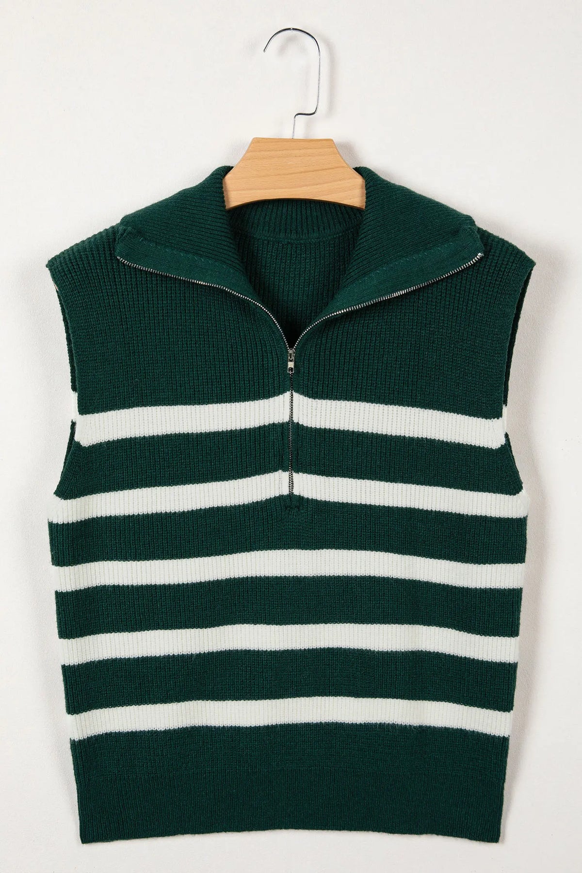 Ribbed Half Zip Collared Sweater Vest – Chicory Coffee