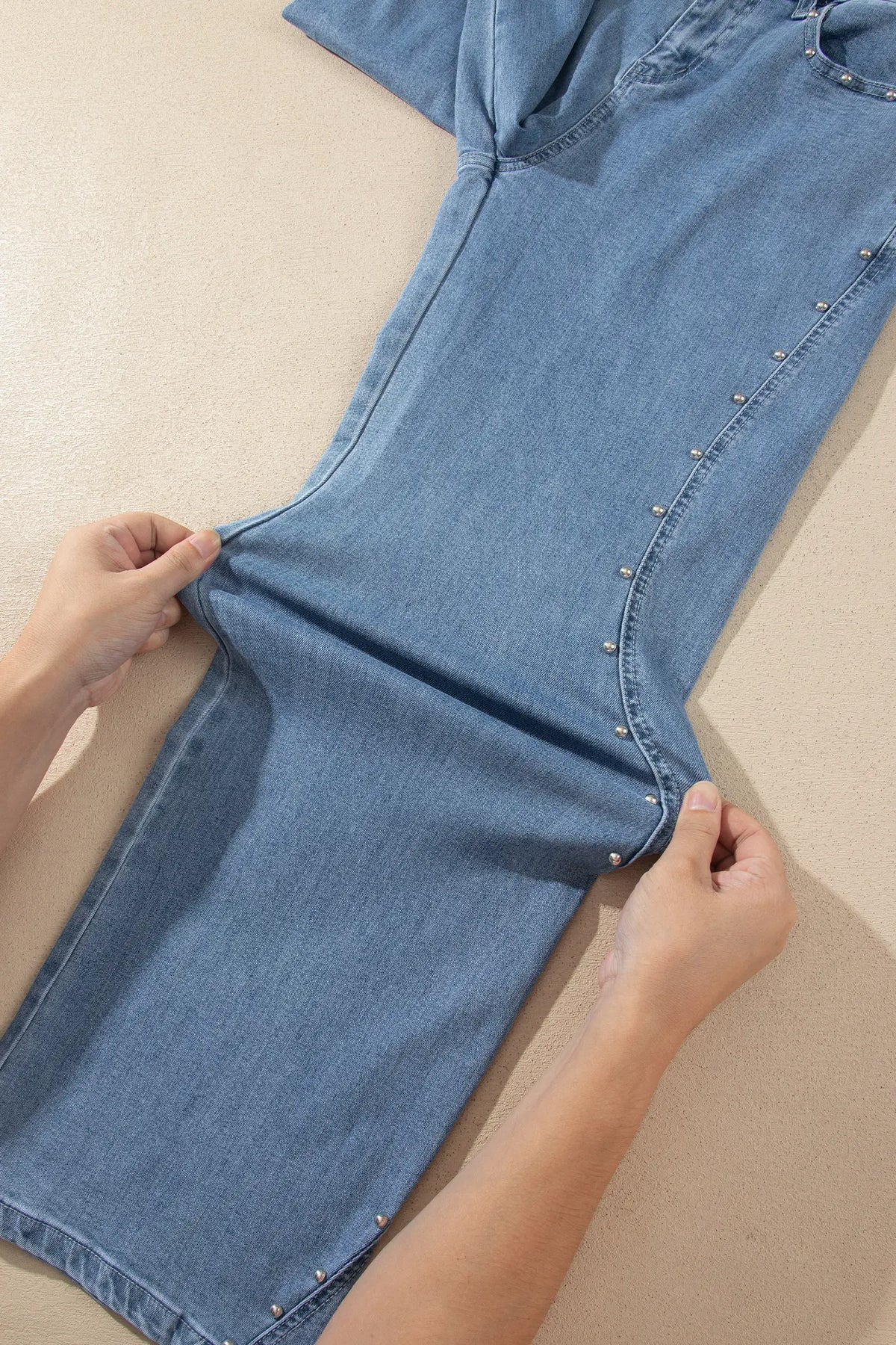 Side Seam Rivet Detail Ankle Length Casual Jeans – Coffee
