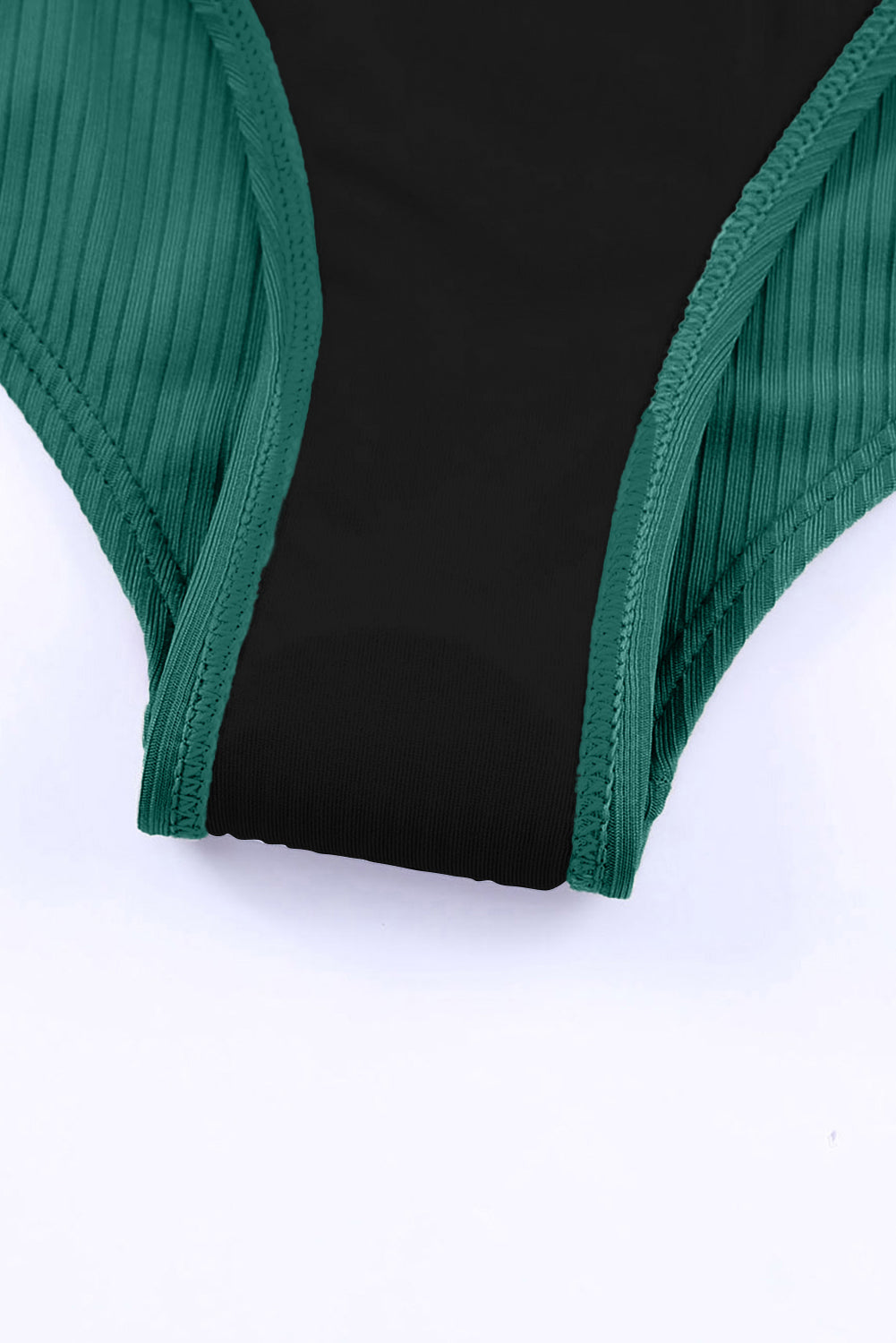 Adjustable Straps Ribbed Knit One Piece Swimsuit