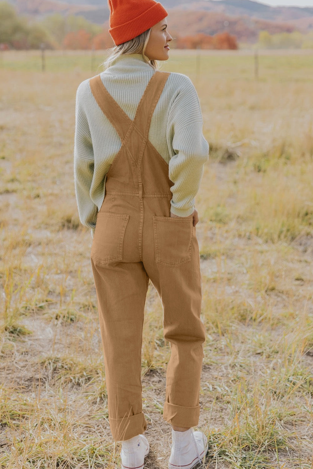 Khaki Vintage Multi Pockets Buckle Strap Cargo Denim Overalls BB Fashion Outlet
