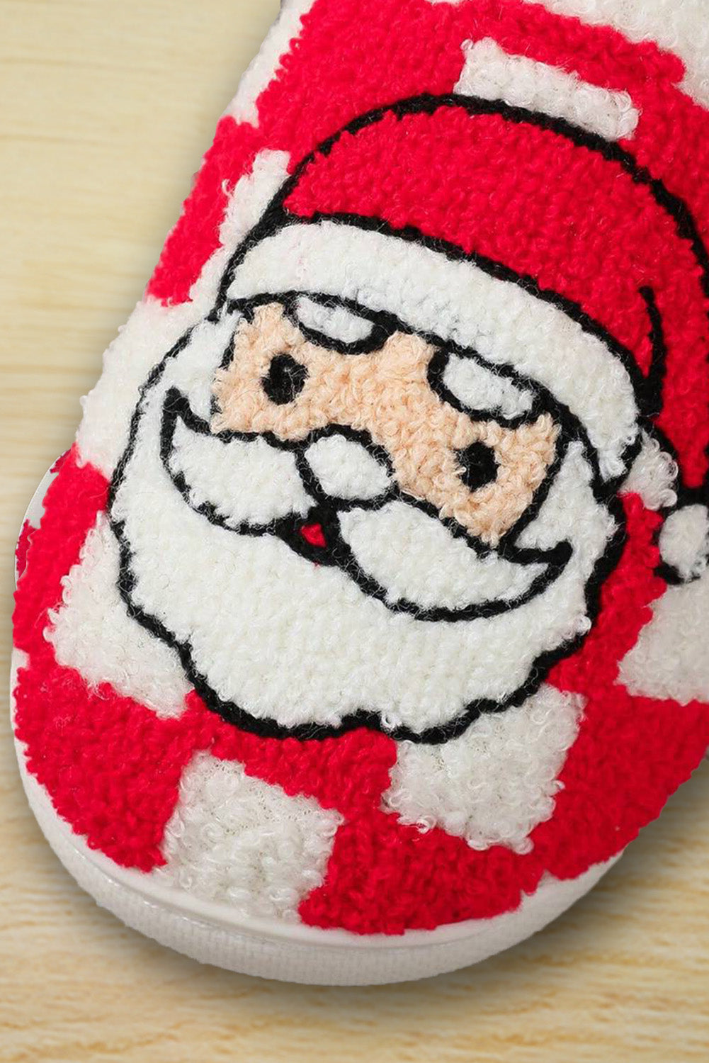 Checkered Santa Claus Graphic Plush Home Slippers - eAura