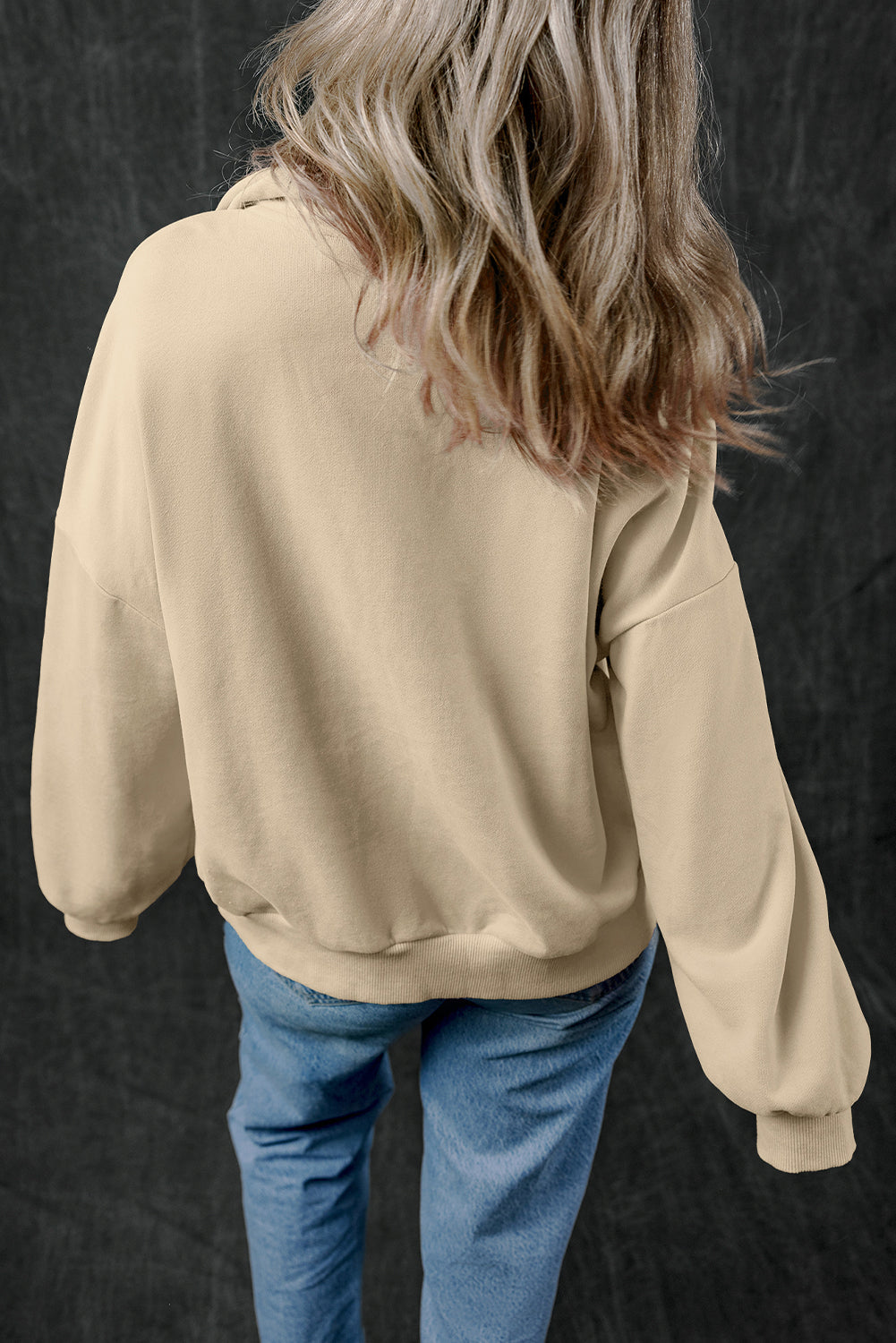Smoke Grey Zip-up Stand Neck Kangaroo Pocket Sweatshirt eAura