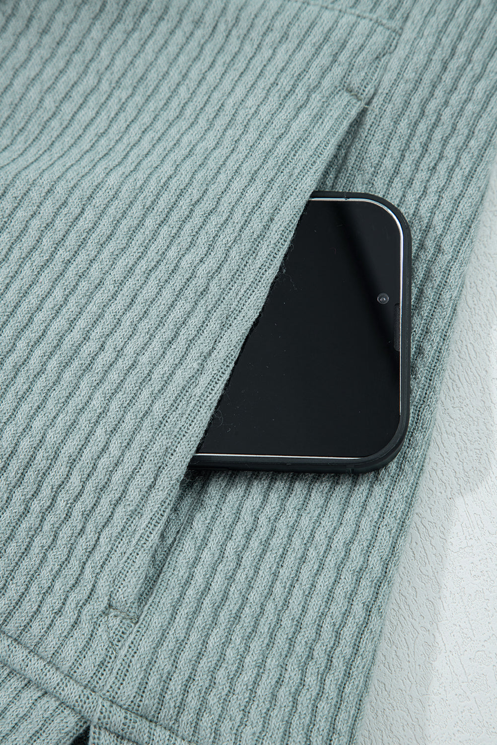 Ribbed Drop Shoulder Textured Hoodie - Tops/Sweatshirts & Hoodies