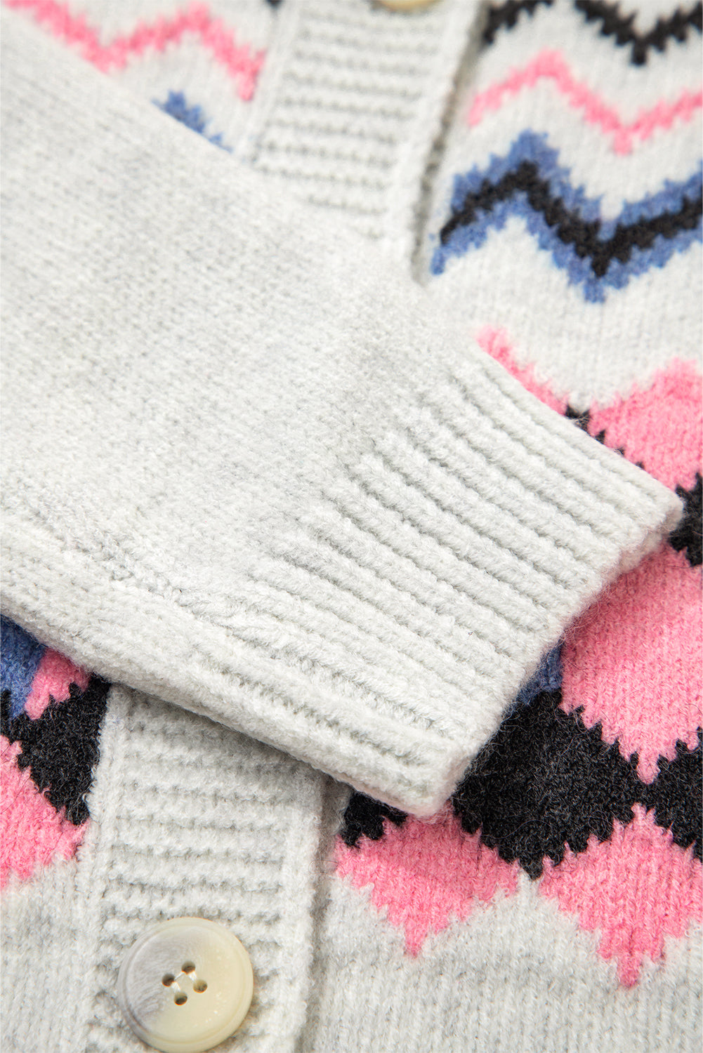 Pink Stripe Geometric Button Up Sweater Cardigan Dear-Lover Dropshipping
