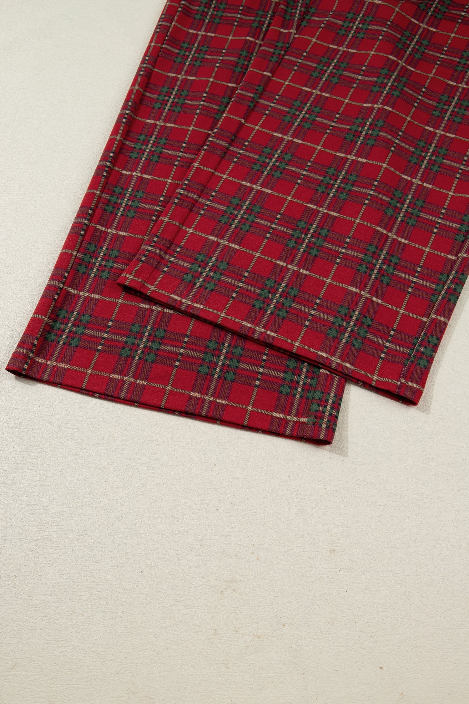 Plus Size Plaid Short Sleeve Shirt Pyjama Set - eAura