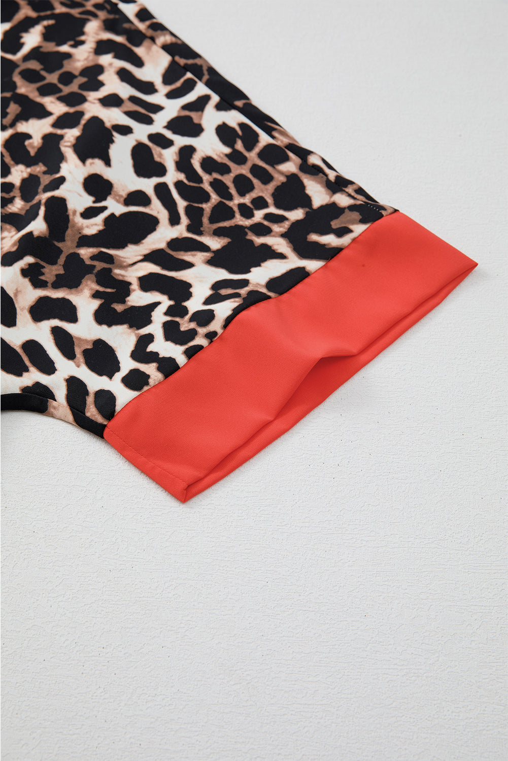 Brown Animal Print Colour Contrast Edge Loose Fit Trousers Set eAura