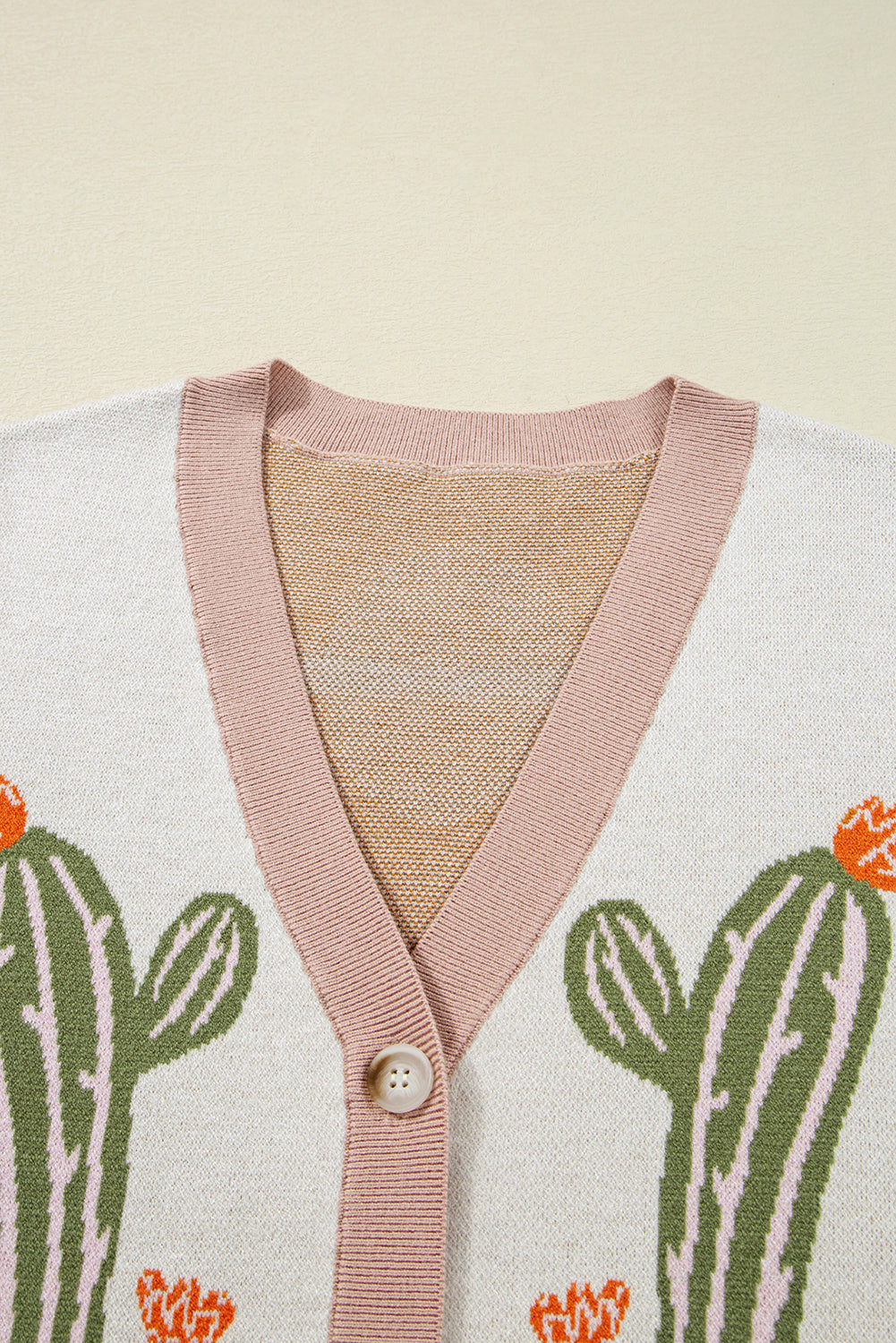 Desert Cactus Buttoned Front Knit Cardigan Dear-Lover Dropshipping
