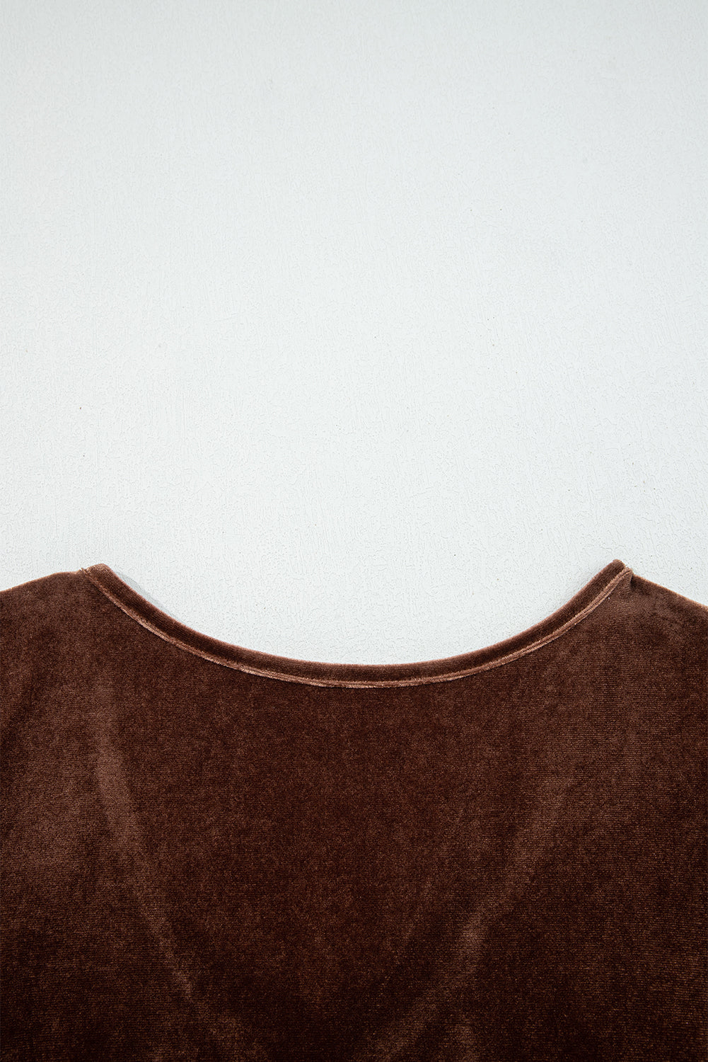 Brown Velvet V-Neck Long Sleeve Tiered Mini Dress eAura