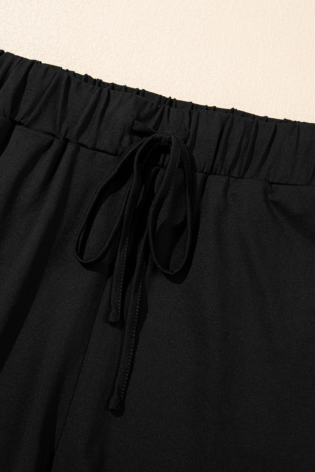 Black Contrast Trim Tee and Shorts Set Co-ord eAura
