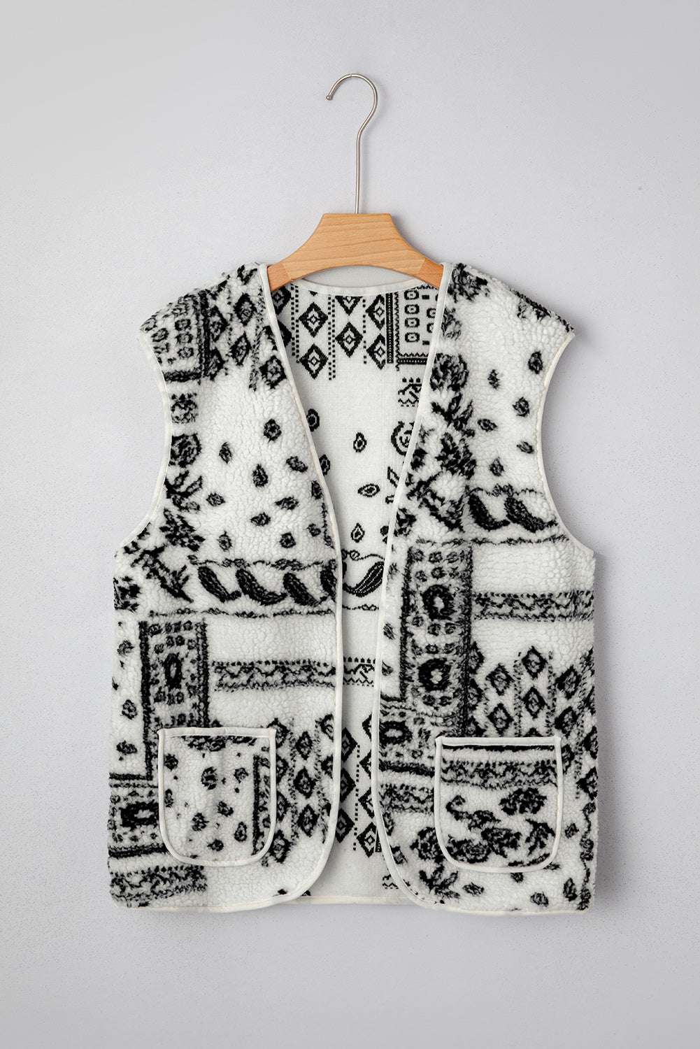 Print Pocketed Western Fashion Gilet - eAura