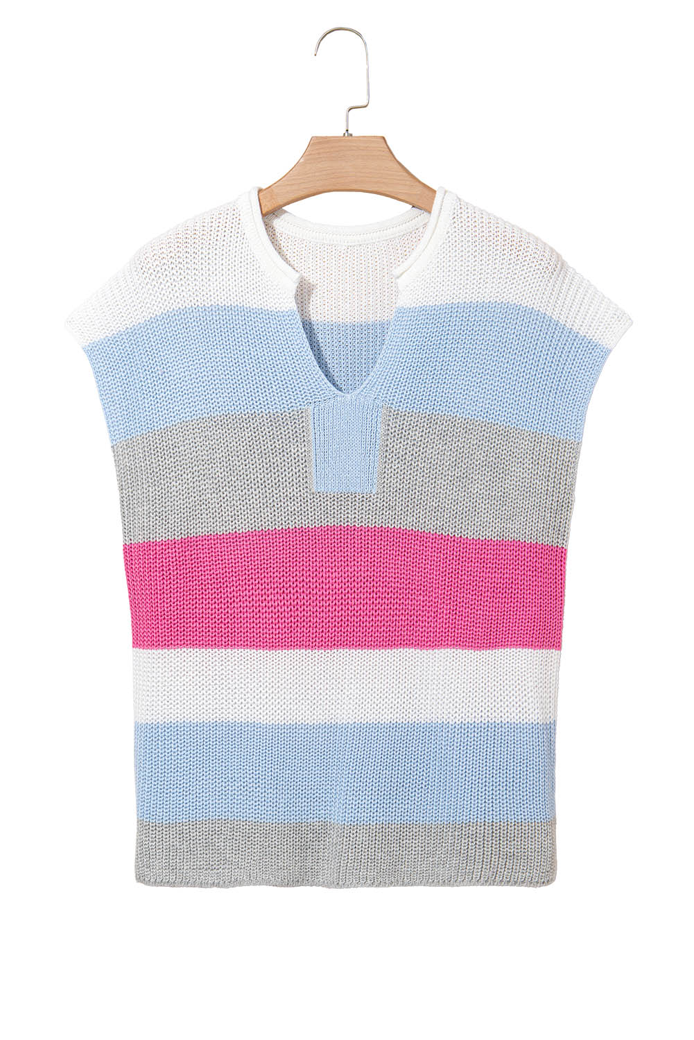 Light Blue V Neck Sweater Top eAura