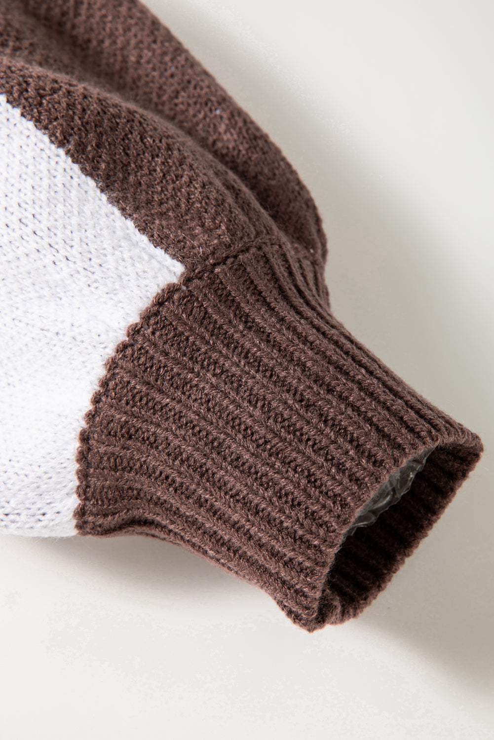 Checkered Bishop Sleeve Sweater – Rose, Pink, Green, Brown, Red & Black