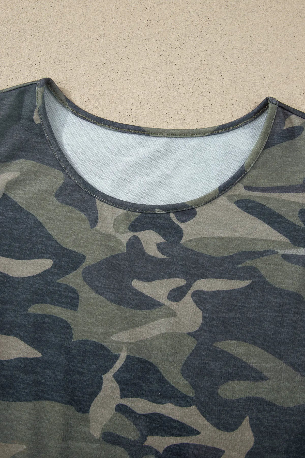 Camouflage Print Slim Tank Drawstring Pant Set – Green