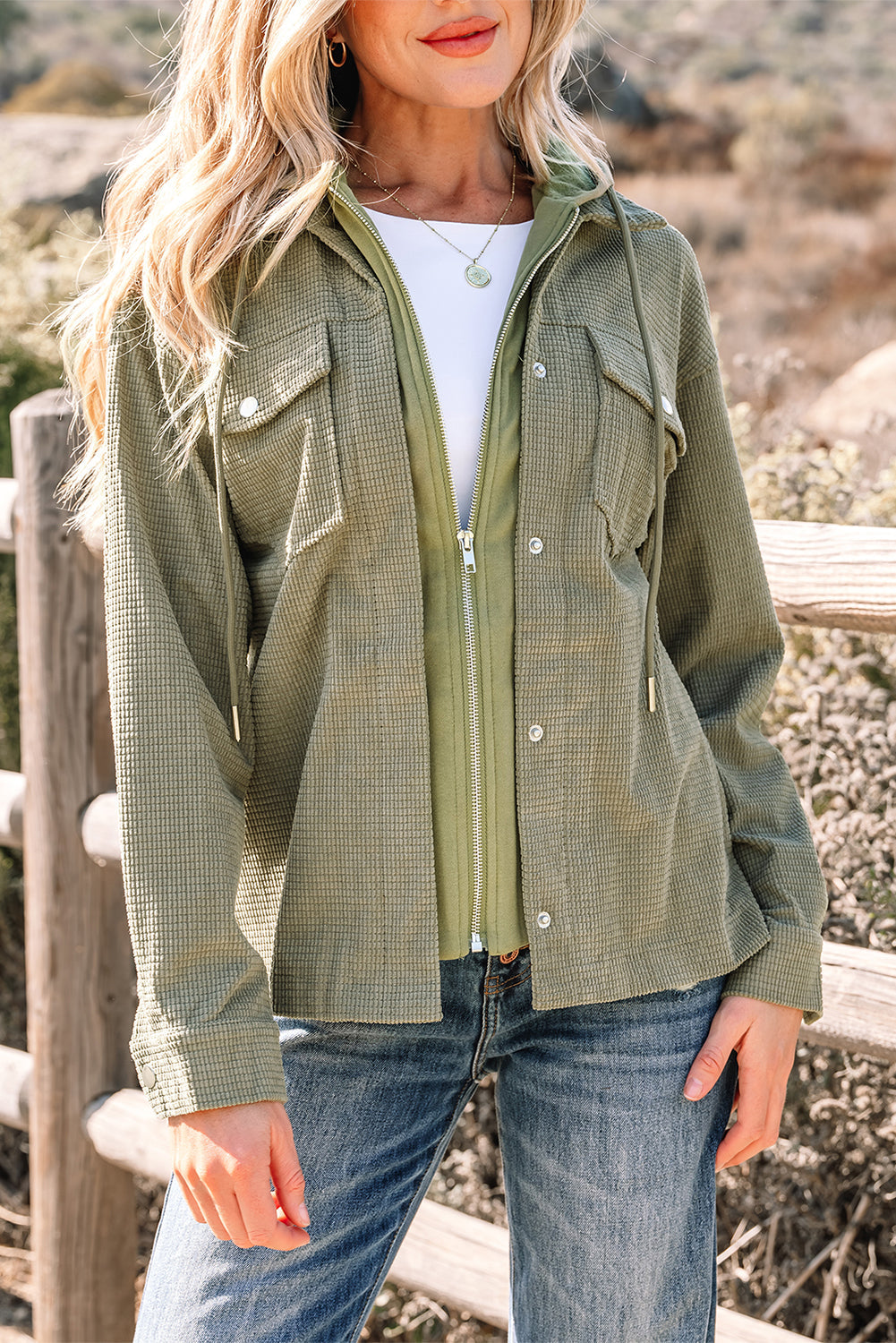 Textured Hooded Jacket - eAura