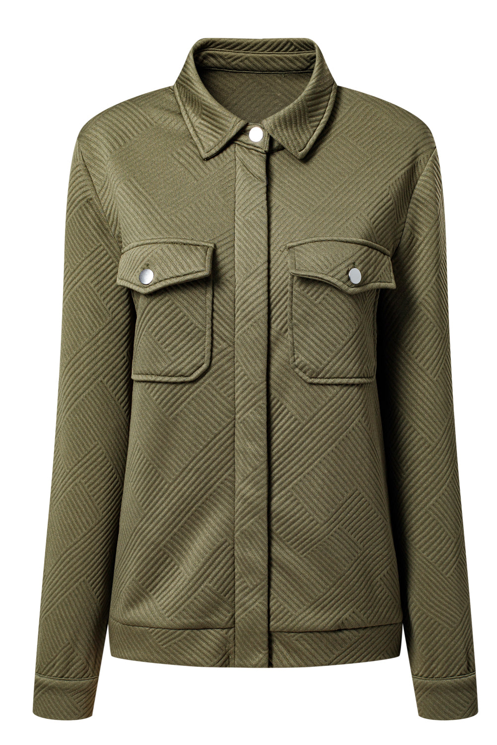 Zip-Up Button Flap Pocket Shirt Collar Jackets - eAura