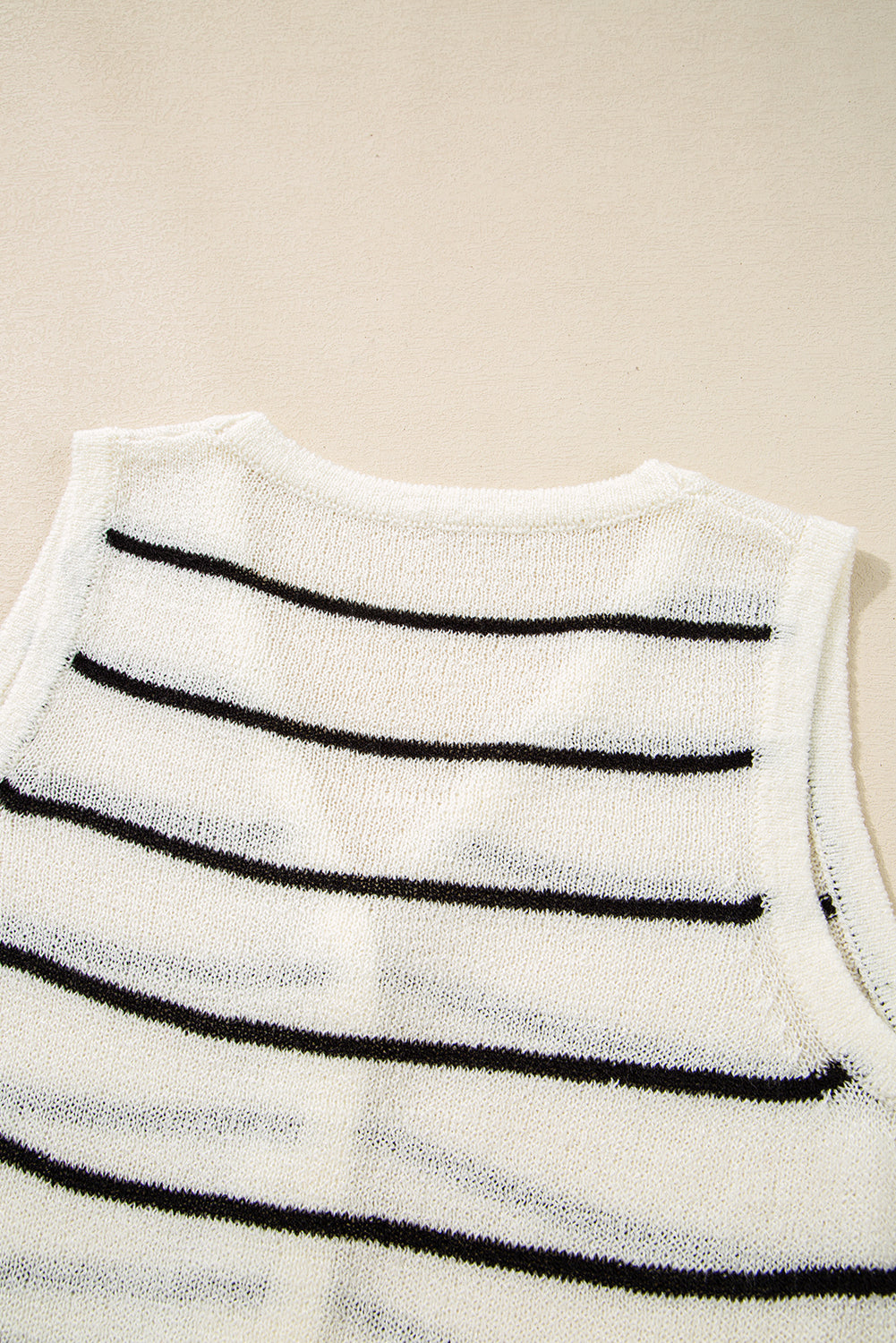 Black Stripe Buttoned V Neck Slim Fit Sweater Vest eAura