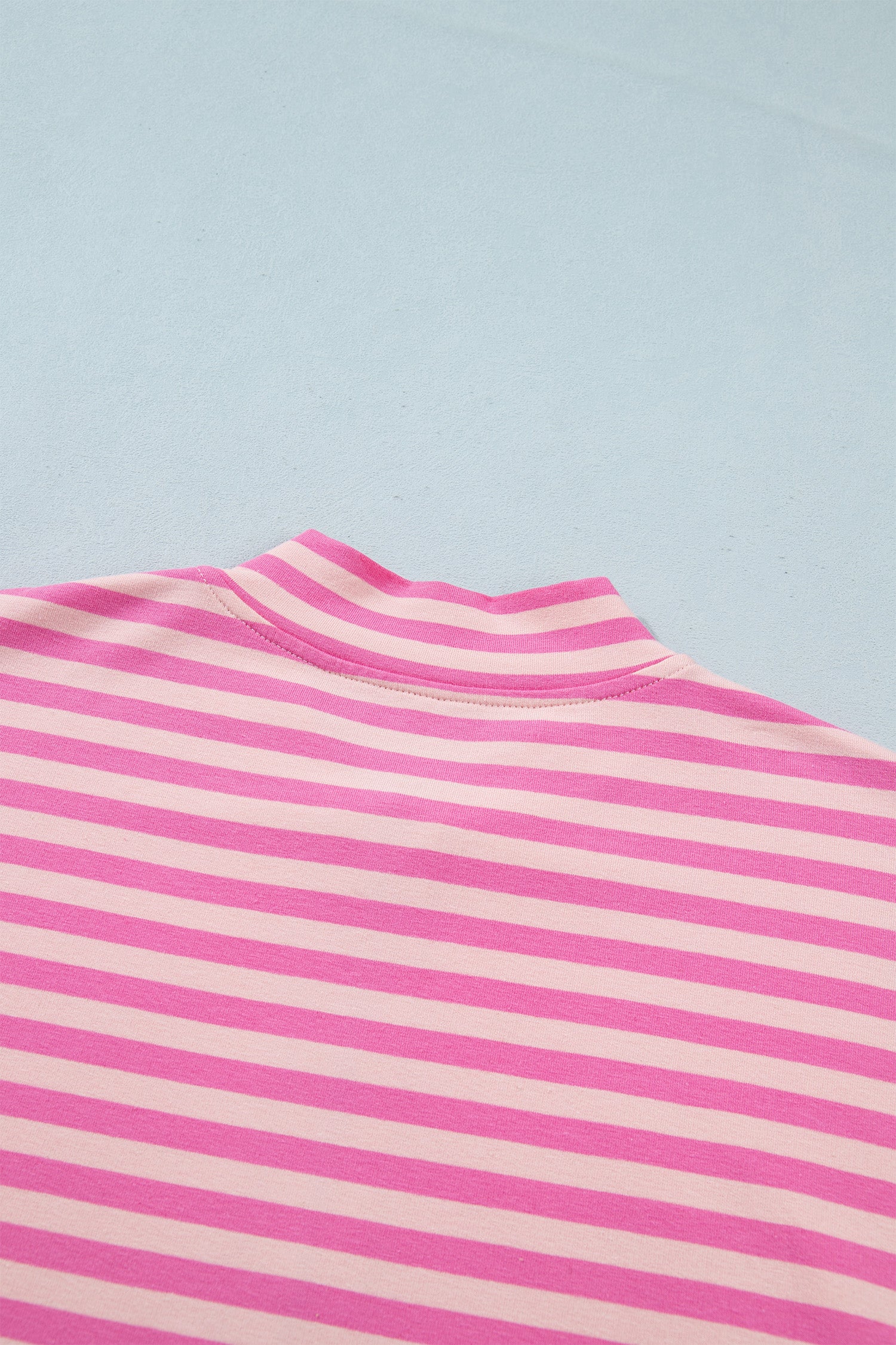 Zip-up Puff Sleeve Zip Jacket Sweatshirt – Pink Stripe